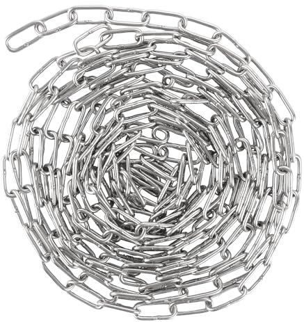 JMIATRY 5 Meter 3 mm Edelstahlkette, Gliederkette Silber, Metallkette für Sonnenschutzsegel, Zierzäune, Hundeleinen, Türketten