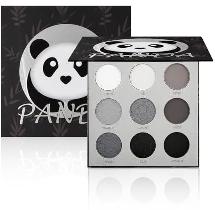 Palette de Fards à Paupières Noires, Palette D'ombres à Paupières Smoky Blanc Gris Argenté, Longues Durée 9 Couleurs Maquillage Mates à Paillettes Pallette pour Femmes et Filles