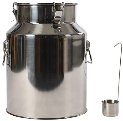Charocean 28L Milchkanne Edelstahl mit Deckel, Milchkännchen mit Drei Verschlussclips und Silikondichtung, Molkerei Milch Kanne zum Transportieren oder zur Aufbewahrung (28L)