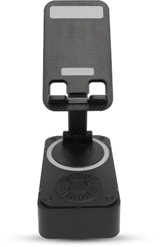 Bewinner Supporto per Cellulare con Altoparlante Bluetooth, Base Girevole 360° Antiscivolo, Suono Surround HD, Ideale per Casa e All'aperto