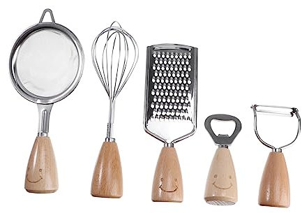 MAGICLULU Küchengeschirr-werkzeug-set 5-teilig Inkl Silbernem Besteck Schneebesen Flaschenöffner Und Pfannenwender Zum Kochen