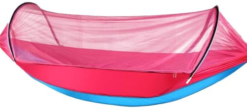 Hamaca con mosquitero, hamaca portátil ultrarresistente, mosquitera duradera, perfecta para aventuras al aire libre(pink,260 * 140cm)