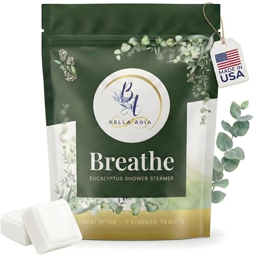 Eucalyptus Shower Steamers Aromatherapy – 7 Long Lasting Essential Oil Shower Bombs – Large Spa Tablets for Relaxation – Made in USA, Self Care Gift for Men & Women