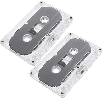SHINEOFI Lot De 2 Cassettes Audio Vierges De 30 Minutes, Design Vintage Faible Bruit, Utilisation Quotidienne Et Enregistrement Musical, Compatible Équipements Analogiques, Couleur Transparente
