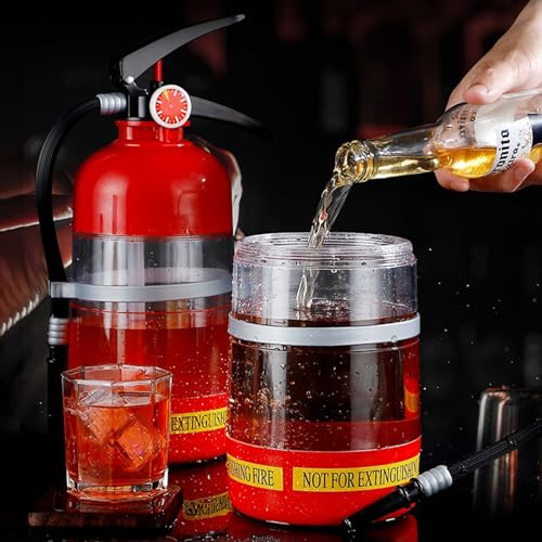 Dispensador de cerveza de 1,5 L, torre de cerveza portátil para bares, restaurantes, hogar, diseño de extintor de incendios con filtro, dispensador de bebidas transparente para limonada y bebidas