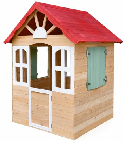 Casetta per Bambini Casa Gioco per Bambini Esterno casetta da giardino per bambini casetta per Bambini da Interno Giardino Casetta da Gioco Tradizionale Grande 120x108x138cm.