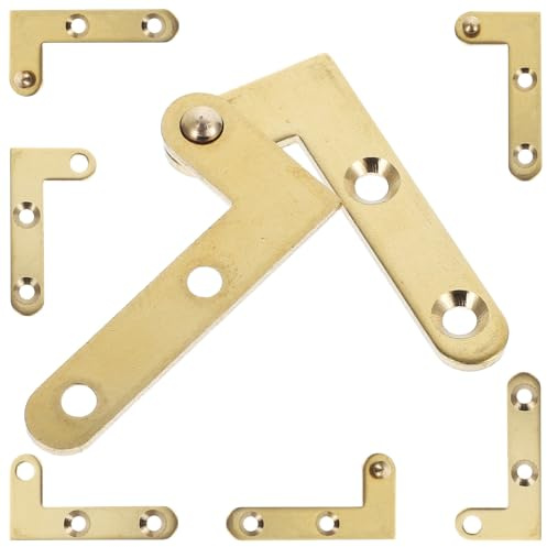 ULDIGI Set da 4 Cerniere Pivot in Rame Oro per Porte a Due Ante e Armadietti, Funzione Rotante e Riduzione del Rumore, per Uso in Ufficio e Casa