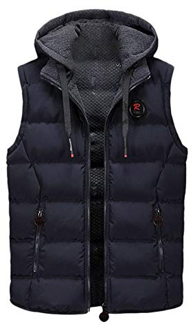 Ledig vinterparkas för män med dragkedja, ärmlös övergångsväst utomhus, ytterkläder, varm kappa för kalla dagar, mångsidig, kombinerbar jacka