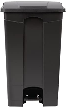 Jantex Poubelle de cuisine à pédale 87 litres, noire, poubelle en plastique polypropylène, taille : 820 (H) x 495 (L) x 400 (P) mm, fonctionnement hygiénique mains libres, CW724