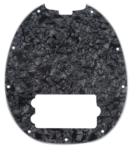 Musiclily 9 Löcher Bass Pickguard Schlagbrett für 4-saiter Musicman Stingray Bass,4 lagig Black Pearl | für 4-saiter Musicman Stingray E-Bass