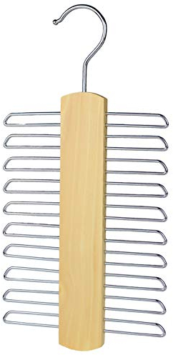 The Hanger Store 20 Bar Wooden Tie Hanger - Scarf Hanger & Belt Rack Storage Organiser