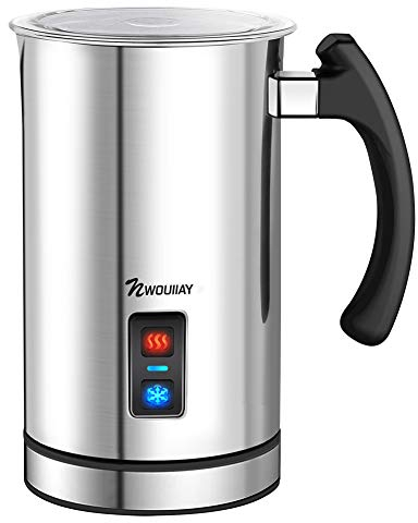 NWOUIIAY Milchaufschäumer Elektrisch 500W Edelstah Automatischer Milchschäumer 240ml Für heißen und kalten Milchschaum Ein Klick Steuerung Wenig Lärmrostfreier Antihaftbeschichtung für Cappuccino