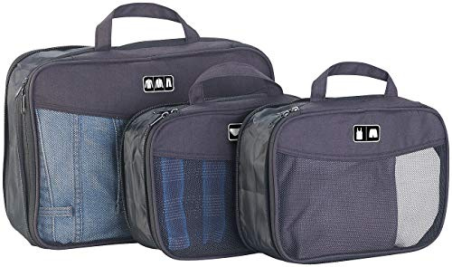 Semptec Urban Survival Technology Kompressions Packwürfel: 3-teiliges Kompressions-Kleidertaschen-Set füs Reisegepäck, 2 Größen (Kompressionstaschen Koffer, Reisezubehör, Reise)