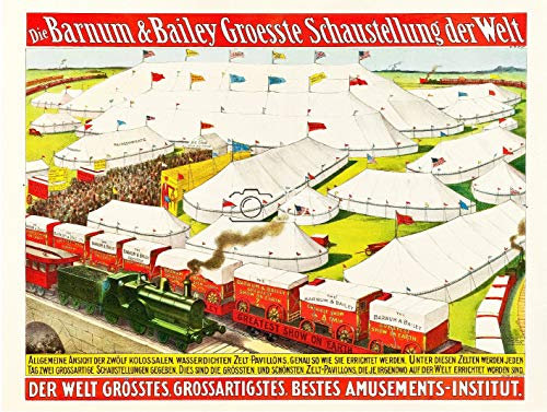 Herbé ™ Cirque Barnum & Bailey CHAPITEAU Rqho-Poster/Reproduction HQ 80x110cm d'une Affiche Vintage