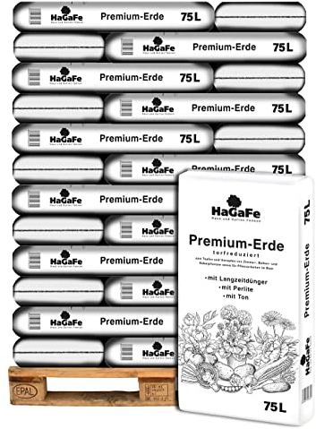 HaGaFe Torfreduzierte Premium Erde Blumenerde Universalerde Topferde Gartenerde Kübelpflanzenerde 36x 75 Liter (1 Palette)