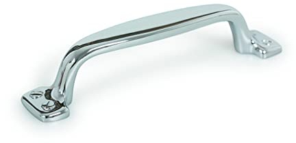 Gedotec Möbelgriffe Vollmetall | 1 Stück - Falttüren-griffe Möbel | Länge: 96 mm | AVA 0394 | Griff Chrom poliert - Vintage Design | Schrankknopf Schubladenknopf Küchengriffe Türgriffe