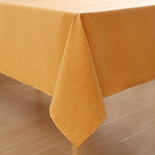 Homaxy Leinenoptik Tischdecke Abwaschbar Lotuseffekt Eckig 80x80cm Gelb | Leinenoptik Textur, Lotuseffekt Wasserabweisend, Abwischbar & Maschinenwaschbar, Knitterfrei, Für Küche Party Garten