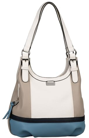 TOM TAILOR Juna Damen Shopper Umhängetasche Reißverschluss Klein Blau
