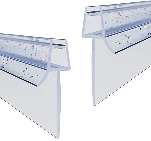 WITEN&NOCK Duschdichtungen 2 x 90cm mit extra verlängerter Lippe Ersatzdichtung für Duschkabine Nischentür Badewanneaufsatz Wasserabweiser Dichtungsprofile Duschtür Dichtung Gerade Glasstärke 5-6 mm