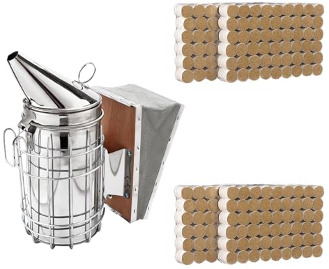 HunterBee Imkerei-Werkzeug-Set,Bienenstock-Räucher,Imker-Zubehör für Imkereibedarf,Bienen zubehör imker Set,Smoker Bienen,imker starterset-zubehör