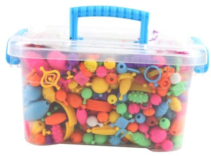 FELTECHELECTR Perlen Spielzeug Für DIY Accessoires Kinderspielzeug Mit Kunststoffperlen Zum Basteln Einfach Lustig Und Farbenfroh Für Kreative