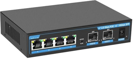 SAEVVCJWW Commutateur POE 8 Ports 2.5G, commutateur Gigabit, connecteur Ethernet POE 10G SFP RJ45 (Size : POE Switch 6 Port)