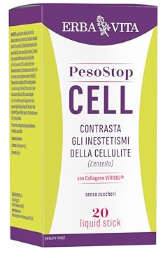 Erba Vita Peso Stop Cell integratore alimentare a base di estratti vegetali specifici ideali per il benessere del tuo corpo, 20 Stick