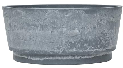 Garden Gear Caesar Marble Effect Bowl Planter Large 46cm Diameter Lightweight Flower or Pond Pot Ideal for succulents & alpines (1)
