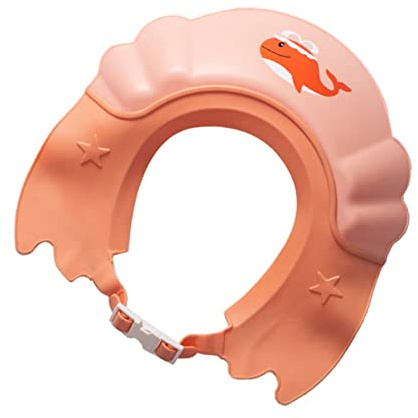 Shampoo Duschhaube mit Ohrenschutz und Augenschutz Rosa | Verstellbare Badewanne und Dusche, Pp Tpe Material, Cartoon Schirmdesign, für Babys und Kinder