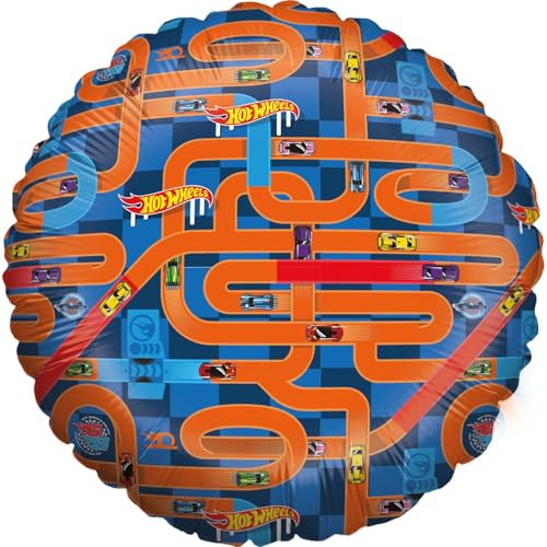 Party Factory `Hot Wheels´ Folienballon, Ø45cm, grün, Rennauto, Superhelden Heliumballon zum Geburtstag