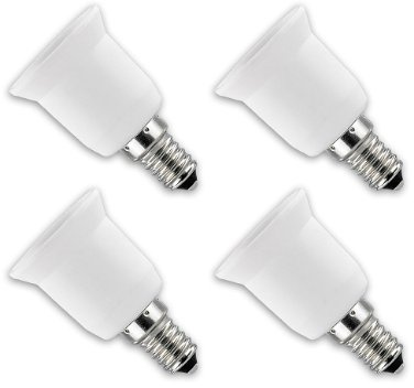 Lunartec Adapter für Glühbirnen: Lampensockel-Adapter E14 auf E27, 4er-Set (Glühbirnenfassungen, Lampenadapter, LED Strahler)