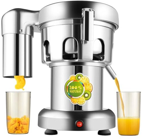 LZDOYY Extracteur de jus Commercial, Presse-Agrumes Robuste de 370 W avec Filtre, Presse-jus en Acier Inoxydable 4300 TR/Min, quantité de jus de 80 à 100 kg/h
