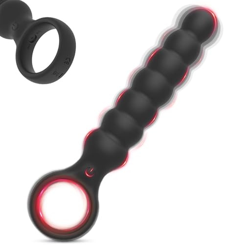 Boules Anales Plug Anal Vibrateurs Anaux pour Homme Femme,Chaîne Anale Gode Vibrateur avec 7 Perles Anales & 10 Modes de Vibration,Butt Plug Point G.