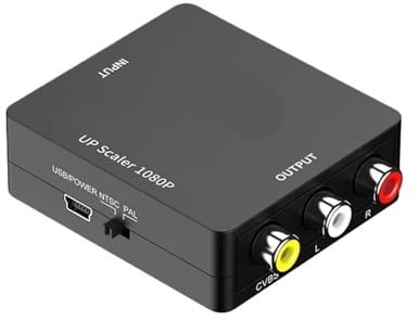 Adaptador HD 1080P AV a HDMI, convertidor compuesto compatible con RCA a HDMI, adaptador HDMI a AV RCA for N64 Wii PS1/2/3 Xbox One SNES(B Style HDMI TO AV)