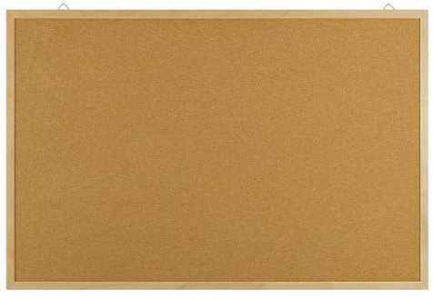 Officiella produkter anslagstavla, anteckningsbräda av kork/150 x 100 cm/ 1 stycken/rektangulär/korkskiva, korkskiva, korkvägg, kork/perfekt för hem och kontor, träram planeringstavla