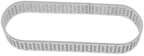 VALICLUD 9.4cm Oval Tartlet Mould Stainless Steel Perforated Mousse Ring Cake Mold for Baking Fruit Quiches and Desserts