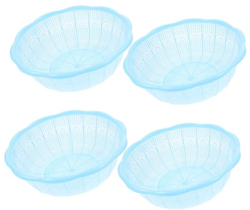 POPETPOP Cestas Para Lavar Arroz y Frutas 4 Piezas Plástico Multifuncional Colador Diseño Hueco y Sólido Para Cocina Hogar Utensilios De Cocina