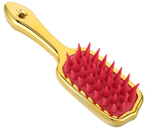 DINHEAROM Brosse à Shampoing Longue Manche Silicone pour Massage Exfoliation et Nettoyage pour Types de Cheveux