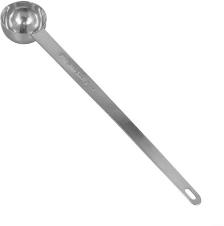 Juego de cucharas medidoras de mango largo, cuchara de café de acero inoxidable, escalas graduadas para cocinar, hornear, condimentos, polvo, harina, herramientas de cocina, 6 tamaños (20 ml)