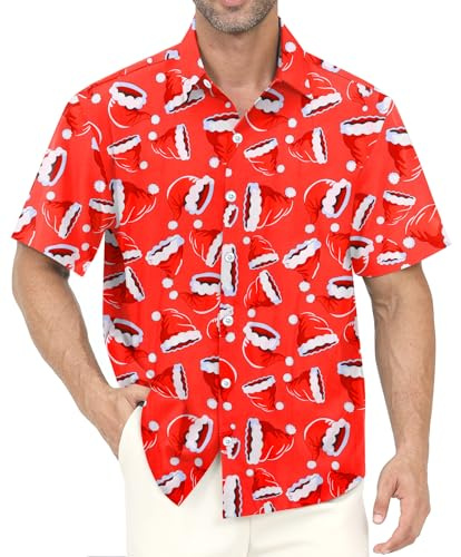 Gavliuu Hawaiiskjorta för män, kortärmad, tropiskt tryck, lätt vikt, för stranden och vardagen, XL