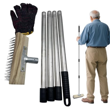 Cepillos De Alambre para Limpieza,Cepillo De Mango Largo 150 Cm - Cerdas Duras Fregador Resistente para Alfombra Bañera Suelo Casa Patio Garaje Exterior Musgo Hormigón Terraza Baño