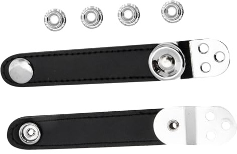 GALPADA Double-layer Black Metal Accordion Below Straps with Buckles Bellows Belt Parts for Musical Instrument Repair Distance Fit Accessories for Accordion Players