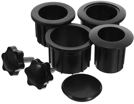 ANDRESLAD Kit 7 Pièces de Rechange pour Pied de Parasol Noir Cache-Trou et Capuchon pour Support de Parasol de Terrasse Accessoires Résistants aux Intempéries Fixation Antivibrations