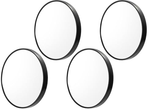 jojofuny 4pcs 5X Magnifying Cosmetic Mirror with Suction Cups 9cm Round Portable Makeup Mirror for Women Vanity and Travel Use