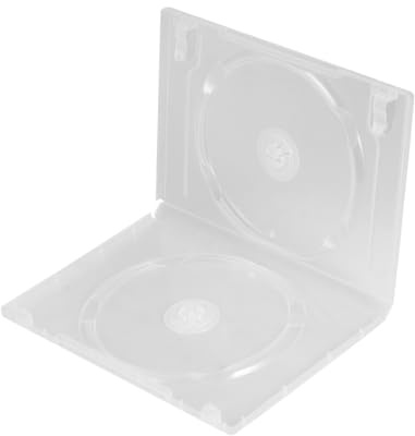 Levemolo Porta CD e Dvd Doppio Disco da 6 Pezzi in Custodie Trasparenti Inserto per Etichette, Confezione per Archiviazione Video Multimediale, per Casa e Sala Cinema, Design Separato per
