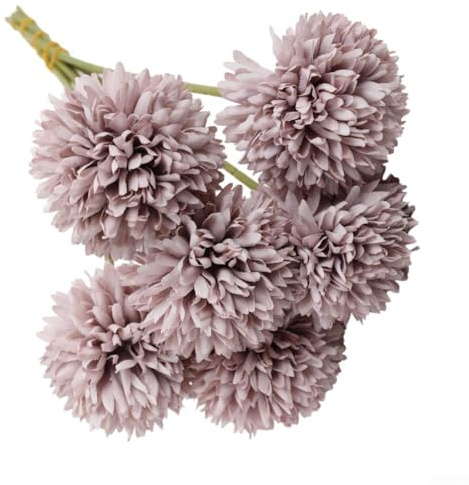 6 fiori di ortensia artificiali, dente di leone, giacinto, 29 cm, in seta, bouquet finto per casa, matrimonio, centrotavola, decorazione multicolore (AL3-064 viola)