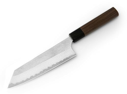 Profi Koch-Messer BUNKA Yoshimi Kato Nashiji. Klingen-Länge 16cm. Aogami super, 3 Lagen, hand-geschmiedet. 8-eckiger Echt-Holz-Griff aus hochwertigem Rosenholz-Palisander