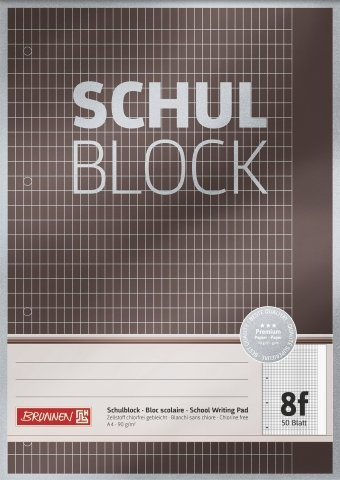 10X BRUNNEN Schulblock A4 Lin8f 50Bl Premium