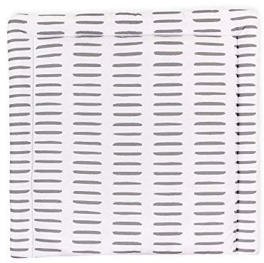 KraftKids Wickelauflage in graue Striche auf Weiß, Wickelunterlage 60x70 cm (BxT), Wickelkissen