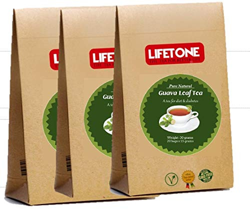 Hoja de guayaba Te | 100% natural de trópico | Delicioso té de hierbas | Té Diabético | 60 bolsitas de té